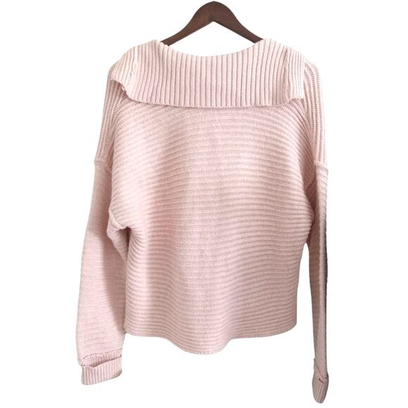 Free People Womens Marlie Pink Slouchy Drop Shoulder Pullover Sweater - Picture 4 of 8